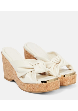 Jimmy Choo Avenue leather wedge sandals