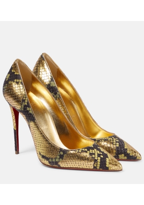 Christian Louboutin Kate 100 snake-print leather pumps