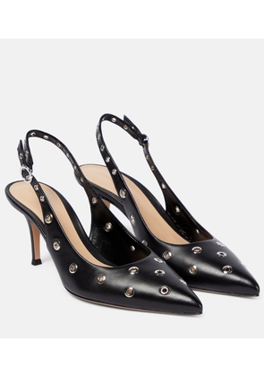 Gianvito Rossi Lydia studded leather slingback pumps