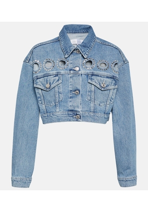 7 For All Mankind Babe embellished cropped denim jacket