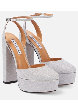 Aquazzura So High glitter platform pumps