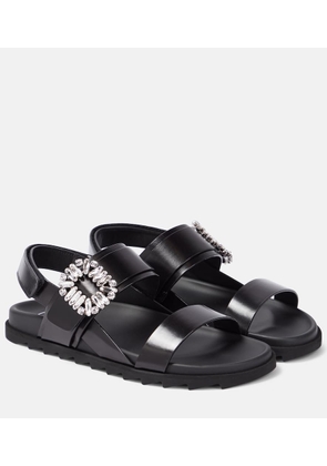Roger Vivier Slidy Vivâ embellished leather sandals