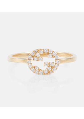Gucci Interlocking G 18kt gold ring with diamonds