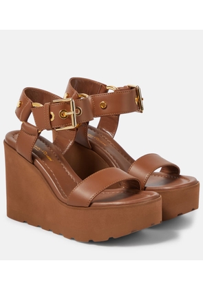 Gianvito Rossi Leather platform wedge sandals