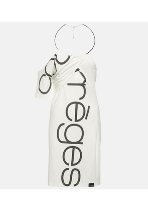 Courreges Logo off-shoulder cotton minidress