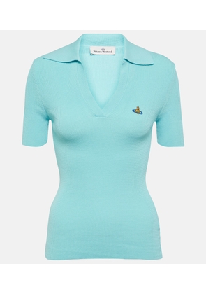 Vivienne Westwood Marina ribbed-knit cotton polo shirt