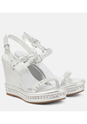 Christian Louboutin Pyrastrass metallic leather wedge sandals