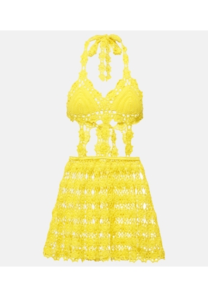 Anna Kosturova Ibiza crochet cotton minidress