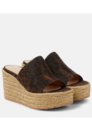 Gianvito Rossi Leopard-print espadrille wedge mules