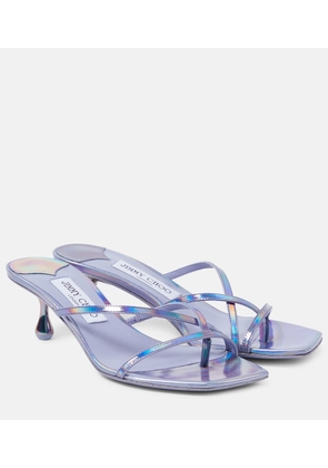 Jimmy Choo Etana 50 metallic leather mules