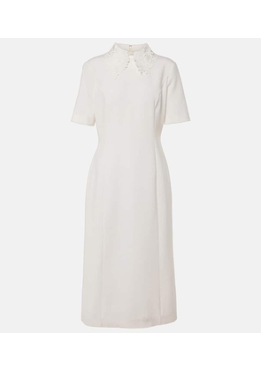 Oscar de la Renta Lace-trimmed wool-blend midi dress