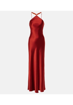 Staud Cadence beaded satin gown