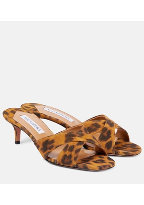 Aquazzura Divine 50 leopard-print suede mules
