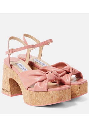 Jimmy Choo Heloise 95 leather platform sandals