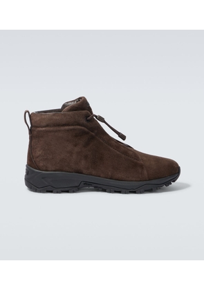 Zegna Triple Stitch suede high-top sneakers