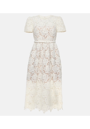 Self-Portrait Floral lace midi dress
