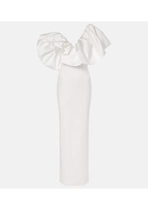 Solace London Cassia twill and crepe gown