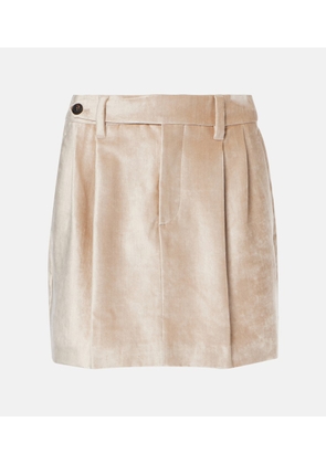 Brunello Cucinelli Cotton-blend velvet miniskirt