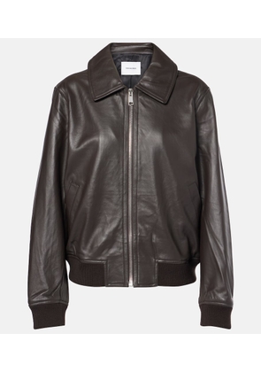 Yves Salomon Leather bomber jacket
