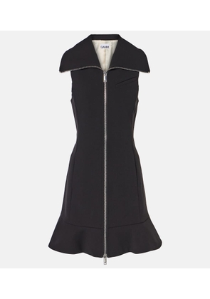 Ganni Zipped crepe minidress
