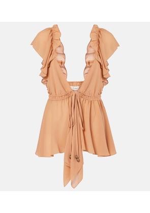 Chloe Ruffled silk chiffon top