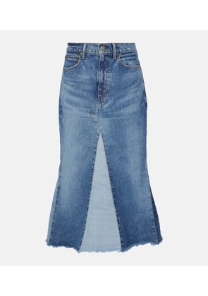 Polo Ralph Lauren Deconstructed denim midi skirt