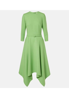 Oscar de la Renta Asymmetric wool-blend midi dress