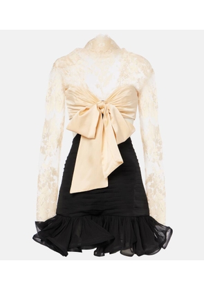 Zimmermann Illustration Flounce lace-trimmed minidress