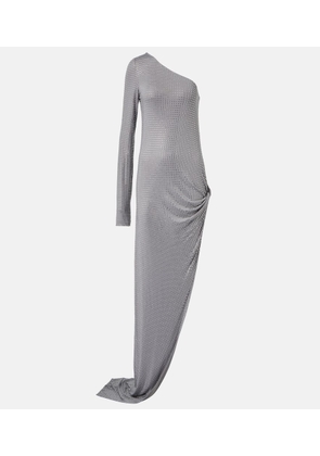 The Attico Crystal-embellished one-shoulder gown