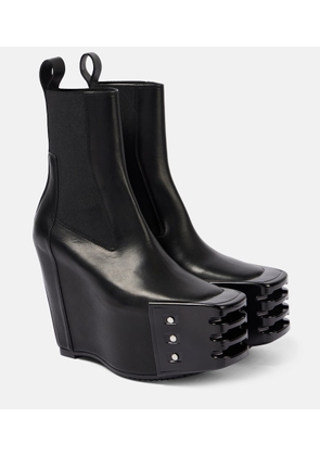 Rick Owens Porterville leather wedge chelsea boots