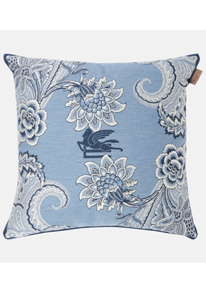Etro Bloom embroidered cotton-blend cushion