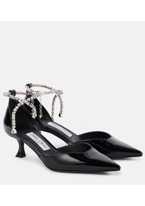 Jimmy Choo Stevie 30 embellished patent leather pumps