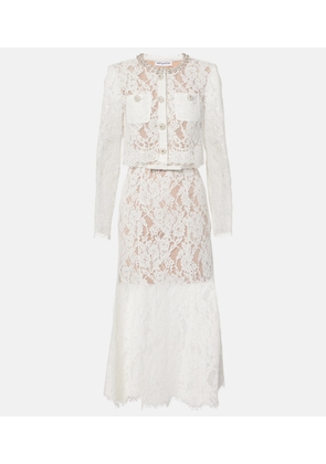 Self-Portrait Embellished lace midi dress