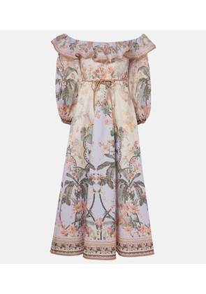Zimmermann Wylie floral linen midi dress
