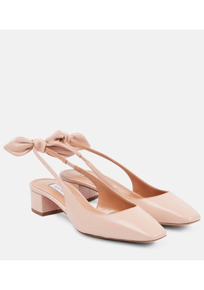 Aquazzura Very Bow Tie 35 leather slingback pumps