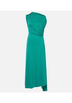 Victoria Beckham Asymmetric gathered jersey midi dress