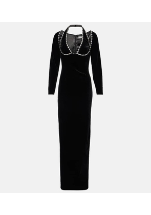 Rasario Crystal-embellished velvet gown