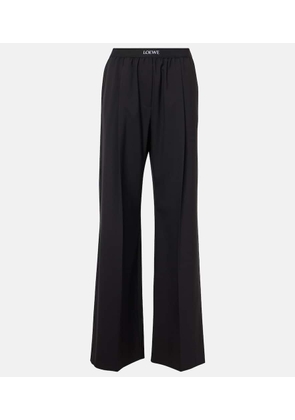 Loewe High-rise wool wide-leg pants