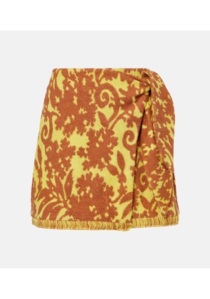 Alemais Amarillo printed cotton-blend wrap skirt