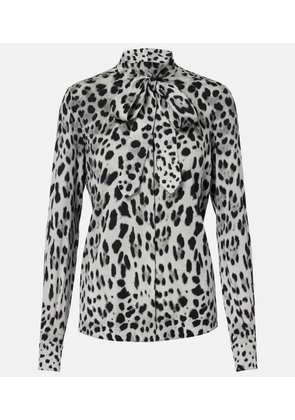 Dolce&Gabbana Leopard-print silk-blend shirt