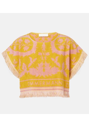 Zimmermann Wylie fringed cotton terry crop top