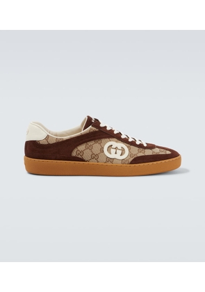 Gucci Interlocking G suede-trimmed sneakers