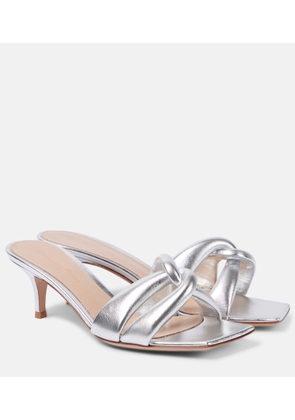 Gianvito Rossi Amour metallic leather mules
