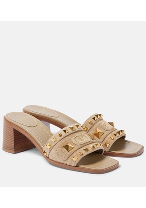 Valentino Garavani Plaster Caster 50 studded suede mules