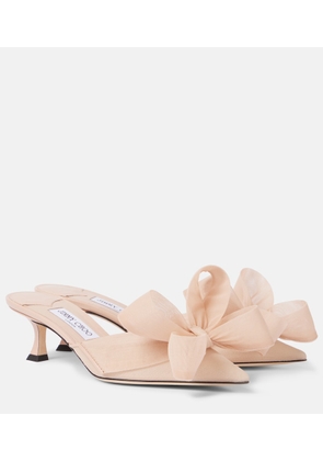 Jimmy Choo Staz 50 bow-detail mesh mules