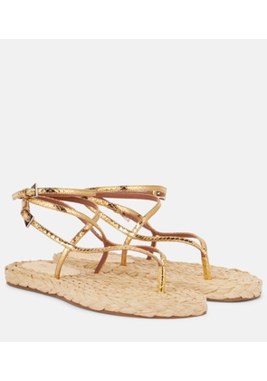 Paris Texas Hydra metallic leather thong sandals