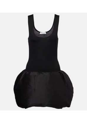 Alaia Down-paneled wool-blend minidress