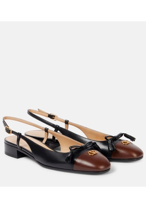 Valentino Garavani Valet Du Roi leather slingback flats