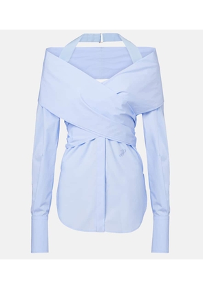 Patou Draped cotton poplin blouse