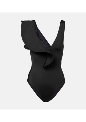 Johanna Ortiz Asymmetric ruffled swimsuit
